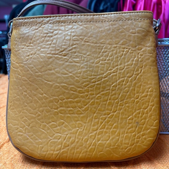 Fratelli Rossetti Yellow and Brown Crossbody Bag with Structured Design - Picture 4 of 4